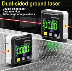 lot 57884 image: Digital Laser Angle Finder inclinometer, Protractor Tool, 4�90° High Accuracy, Large LED Display, Magnetic Base, USB Rechargeable, for Woodworking, Metalworking, Construction & DIY - Retail $25
