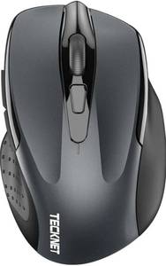 lot 57898 image: TECKNET Wireless Mouse (2.4G & BT5.03.0) Silent 4800 DPI Computer USB A & Bluetooth Mouse 6 Buttons, Wide Compatibility - Grey - Retail $16