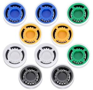 lot 57908 image: 10 Pieces Shower Flow Restrictors Shower Head Flow Reducer Water Flow Limiter Set 1.51.82.02.53.0 GPM for Water Saving Fixed or Handheld for Bathroom, Toilet, Kitchen(14.3 x 13.85 x 5.2 mm) - Retail $6