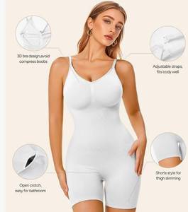 lot 57915 image: Women Slimming Bodysuits Shapewear Tops Tummy Control Body Shaper Spaghetti Strap Camisole Leotards Bodycon Jumpsuit(xss) - Retail $20
