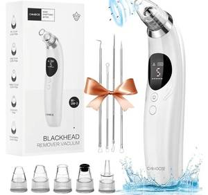 lot 57928 image: Blackhead Remover Pore Vacuum, Upgraded Black Head Remover for Face, Electric Acne Comedone Whitehead Extractor Tools-5 Suction Power, 5 Probes, USB Rechargeable Pimple Popper Tool Kit - Retail $40