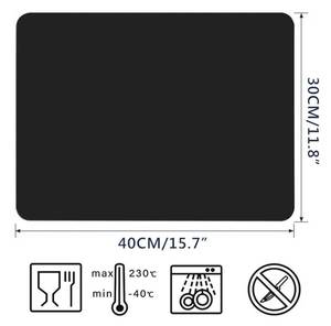 lot 57930 image: 2 Pack Silicone Crafting Mats, 15.7 x 11.8 Silicone Mat for Crafts, Large Heat Resistant Sheet for Jewelry Casting, Epoxy Resin, Painting, Counter Table Protector, Placemat, Nonstick, Black - Retail $8