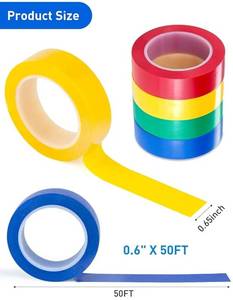 lot 57948 image: Electrical Tape 4 Rolls, 4 Colors Blue Green Red Yellow, Suitable for Professional Electrician Repair, Household appliances, Automotive Equipment, Home DIY. (0.650Ft) - Retail $8