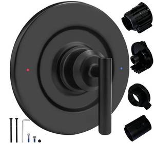 lot 57955 image: Replacement for Moen T2901BL Gibson Posi-Temp Valve Trim Kit, T2901bl valve trim kit, Black Shower Lever Handle, Durable Solid Metal, Matte Black (Note not included 2510 valve) - Retail $30