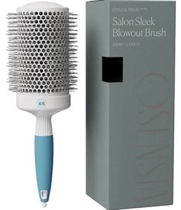 lot 57956 image: Round Brush for Blow Drying - Extra Large Ceramic Ion Thermal Barrel for Precise Styling and Maximum Volume - Lightweight Hair Brush for Smooth Manageable Hair (Bristle 3.4 in, Barrel 2.5 in) - Retail $24