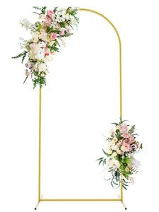lot 57971 image: 6 FT Wedding Arch Backdrop Stand Metal Arch Chiara Backdrop Stand for Wedding Ceremony Birthday Party Bridal Baby Shower Photo Booth Garden Floral Balloon Arch Decoration - Retail $32