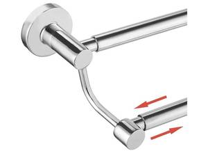 lot 57972 image: Adjustable 16-26 Inches Double Bath Towel Bar for Bathroom SUS304 Stainless Steel Towel Holder, Hotel Style Wall Mount with Screws Hand Towel Bar Towel Rack Rod Hanger, Polished Chrome Finish - Retail $33