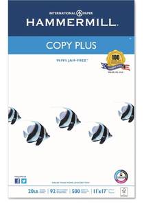lot 58013 image: Hammermill 105023 Copy Plus Copy Paper, 92 Brightness, 20lb, 11 x 17, White, 500 SheetsReam - Retail $20
