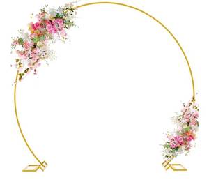 lot 58014 image: Round Backdrop Stand 8FT Gold Wedding Arch Metal Circle Balloon Arch Stand for Birthday Party Wedding Bridal Shower Anniversary Ceremony - Retail $40
