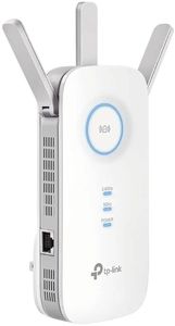 lot 58037 image: TP-Link AC1900 WiFi Range Extender RE550  Dual-Band Wireless Repeater Amplifier wGigabit Ethernet Port  Up to 2200 Sq. Ft., 32 Devices  Internet Signal Booster  APP Setup  Easy  Mesh Compatible - Retail $50