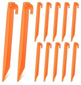 lot 58040 image: 9 Inch Plastic Inflatable Stakes Tent Stakes Replacement Yard Inflatable Accessories for Camping Tent Pegs Garden Home Decorations - Retail $10