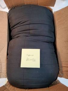 lot 58057 image: Black Weighted Blanket, Approximately 80x86, Weight Unknown. - Retail $50