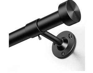 lot 19520 image: Heavy Duty Adjustable Curtain Rod with Aluminum Finials - Retail $15