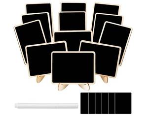 lot 19526 image: 12 Piece Mini Chalkboard Signs with Easel Stands - Retail $8