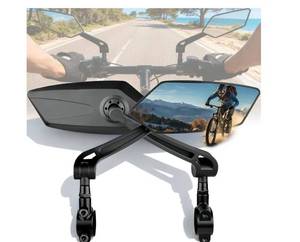 lot 19538 image: Bike Mirror Set - 360° Adjustable Wide Bicycle Rear View Mirrors - Retail $14