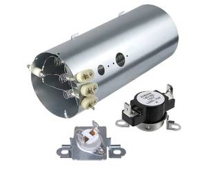 lot 23999 image: Monkemon 134792700 Dryer Heating Element, 137032600 Thermal Limiter and 3204267 Thermostat Compatible with Electrolux Frigidaire Dryers, Replacement PS2349309 AP4368653 AP4368739 PS2349395 and AP21314 - Retail $35
