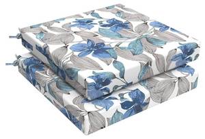 lot 24013 image: LVTXIII Outdoor Seat Cushions Set of 2 Square Chair Cushions with Ties, Patio Chair Pads for Home Office and Patio Garden Furniture Decoration 22x22x3, ��Clemens Noir Blue - Retail $60