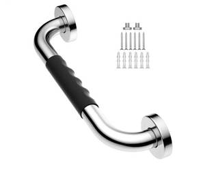 lot 24017 image: Shower Grab Bar 12 Inch, iMomwee Stainless Steel Bathroom Grab Bar wAnti-Slip Silicone Grip, Wall Mounted Safety Handrail for Senior, Handicap Bars Balanced Support Handle for Elderly - Retail $13