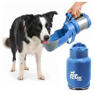 lot 24022 image: PupFlask Pro Dog Water Bottle  30 or 50 OZ Double Wall Insulated Stainless Steel  Built-In Flip Cup Bowl  Leak Proof Cap  24 Hour Cold Water  Small & Large Dogs  Portable Pet Hydration Bottle - Retail $27