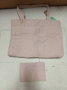 lot 25329 image: Light Pink Padded Tote Bag with Small Pouch - Retail $25