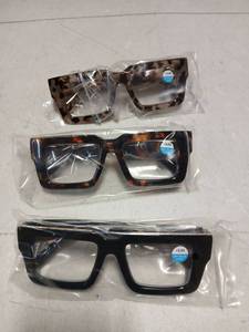 lot 25336 image: Oprah Style Blue Light Blocking Reading Glasses 3.00 3pk