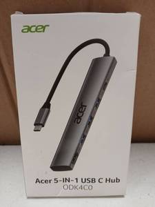 lot 27856 image: Acer 5-IN-1 USB C Hub ODK4C0 - Retail $25