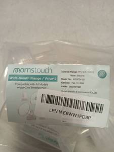 lot 27861 image: Momstouch Wide-mouth Flange and Valve Set for Spectra Breast Pumps - Retail $15