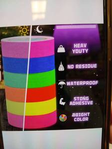 lot 27883 image: SWRT Neon Gaffer Cloth UV Blackface Tape 6 Rolls