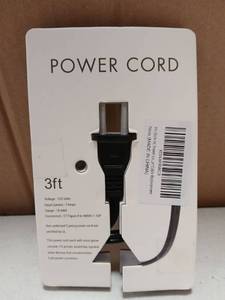 lot 27896 image: 3ft Power Cord 125V 7A Gaming Console Electronics Cable - Retail $5