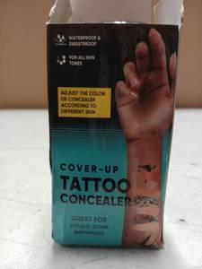 lot 27897 image: Waterproof Tattoo Cover Up Concealer Kit with Application Tools - Retail $15