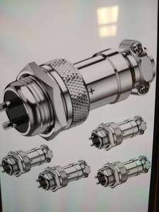lot 27902 image: GX16 2 Pins Panel Metal Mount Circular Metal Aviation Connectors 5pcs