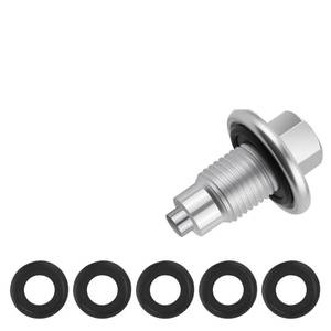 lot 27924 image: M14x1.5 Magnetic Oil Drain Plug,Replacement OEM#90009-PY3-0006506214AA Oil Pan Drain Plug with 5PCS Oils Drains Plugs Gasket,Car Accessories Compatible with HondaYamahaAudi (M14x1.5) - Retail $6