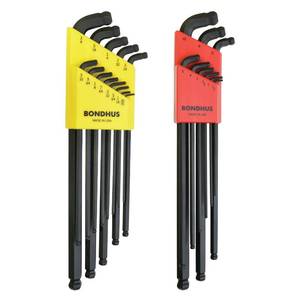 lot 27942 image: Bondhus 27098 Set of 22 Stubby Double Ball End L-Wrenches XL Double Pk - Retail $36