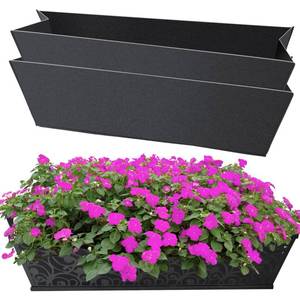 lot 27950 image: 2PCS 24Inch Rectangle Window Box Liner Felt Planter Basket Liner Insert Black Plant Container Liners Non Woven Fabric Liner for Garden Fence Wall Railing Hanging Flower Pot - Avoid Bird Nesting