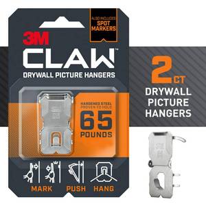 lot 27955 image: 3M Claw Drywall Picture Hanger,Silver - Retail $9