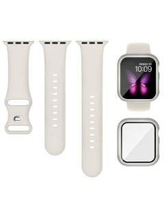 lot 27969 image: Sport Silicone Band and Case Compatible with Apple Watch Bands 38mm 40mm 41mm 42mm 44mm 45mm 46mm, Waterproof Apple Watch Strap & Screen Protector iWatch Series 11 10 9 8 SE 7 6 5 4 3 2 1 for Women Men - Retail $10
