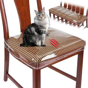 lot 27978 image: LDXDRU 6 Pack Plastic Seat Covers for Dining Chairs, Plastic Chair Covers for Dining Chairs, Plastic Dining Chair Covers PVC Seat Protector, Waterproof Kitty Scratch Resistant for Most 22- 23 Chair