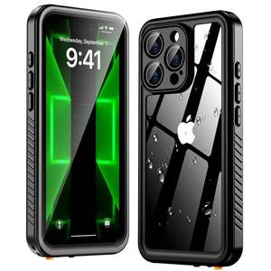 lot 42976 image: Oterkin Waterproof Case for iPhone 16 Pro Max Case,360° Full Body Rugged 16 Pro Max Phone Cover with Built-in HD Screen & Camera Protector 12FT Military Grade Protection (Black) - Retail $20