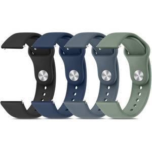 lot 42986 image: Meliya 22mm Watch Bands Quick Release Replacement Wristband, 4 Pack Soft Silicone Sport Replacement Straps for Men Women (22mm, BlackNavy BlueBlue GrayGreen) - Retail $8