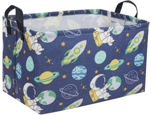 lot 42996 image: Sanjiaofeng Rectangular Kids Basket Space Storage Bins,Boys Basket Organizer.Waterproof PE Coating Storage with Handles.Clothers,Toys,Books,Kids Gifts Storage. (Astronaut)  - Retail $10