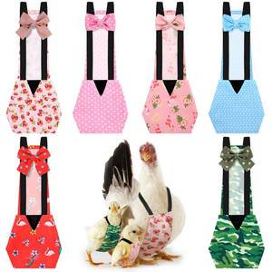 lot 42999 image: DoubleFill 6 Pcs Chicken Diapers for Indoor Chickens Reusable Washable Duck Diapers with Bowtie Adjustable Ducklings Pet Poultry Potty Training Clothes for Rooster Chicken Geese(Cute,S) - Retail $24