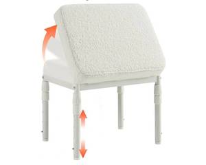 lot 60512 image: TIOPGHAD Adjustable Ottoman Pouf, 4 Height Position & 60 Degree Tilt Angle Teddy Bear Fleece Ottomans Foot Stools Pouffe Footstool for Under Desk for Living Room Home Office(Beige Fleece) - Retail $40