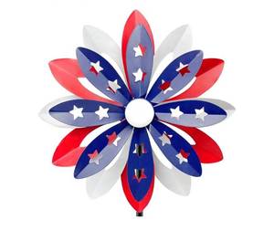 lot 62181 image: Patriotic Wind Spinner Metal Garden Windmill Decoration - Retail $15