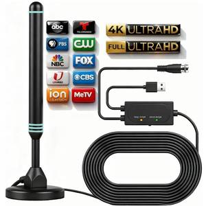 lot 24062 image: TV Antenna for Smart TV Indoor TV Antenna for Local Channels Digital Antenna for Smart tv Indoor Easy Installation Support 4K 1080p Channels Strong Magnetic Base-16.5 ft Long Cables (Blue Upgrade) - Retail $28