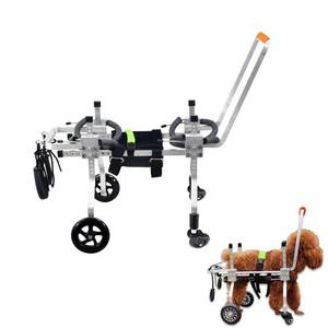lot 24067 image: Dog Wheel Chair, Adjustable 4 Wheel Pet Wheelchair with Handle for Small and Medium Sized CatsDogs, Dog Wheelchair Cart for Front Leg Arthritis, Weak Limbs (XXS) - Retail $173