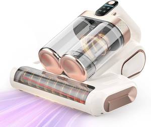 lot 24074 image: Mattress Vacuum Cleaner Cordless 16Kpa Bed Handheld Vacuum, Vacuum Cleaner with 253.7nm UV-C Light,HEPA Filter & Ultrasonic, Portable Vacuums for Bed Sofa Couch Crib Gifts for women men her white - Retail $50