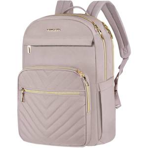 lot 24110 image: VANKEAN Laptop Backpack for Women,15.6 Inch Laptop Computer Bag Travel Backpack Purse,Waterproof Work Business Backpack College Teacher Bags, Light Dusty Pink - Retail $32