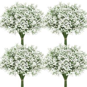 lot 24117 image: Roberly 30 Pcs Babys Breath Artificial Flowers, 22 Fake Gypsophila Flowers with Long Stems Real Touch Faux Greenery Plants DIY Flores Bouquet for Vase Wedding Floral Party Outdoor Garden Home Decor - Retail $20