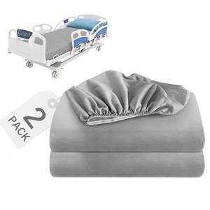 lot 25410 image: Biloban 2 Pack Hospital Bed Sheets Fitted, 36x84x14 Hospital Bed Sheet Fit for Home & Hospital Care Beds, Shrinkage & Stain Resistant RV Twin Sheets for RV TwinBunk Mattress - Retail $25