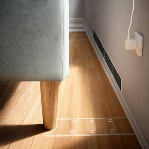 lot 25418 image: Clear Furniture Wall Spacers, 4-Pack Adjustable Couch & Bed Stoppers - Prevent Fire Risks from Heaters, Protect Walls from Hitting, Keep Space for Curtains, Outlets and Vents - Retail $19